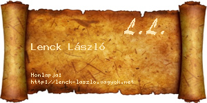 Lenck László névjegykártya